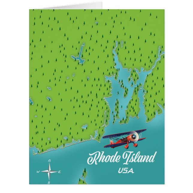 アメリカ ロードアイランド州の地図 (正面)