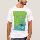 アメリカ ロードアイランド州の地図 Tシャツ (正面)