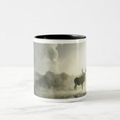 アメリカ、ワイオミング、イエローストーン国立公園。サンライズ ツートーンマグカップ (中央)