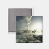 アメリカ、ワイオミング、イエローストーン国立公園。サンライズ マグネット (正面/裏面)