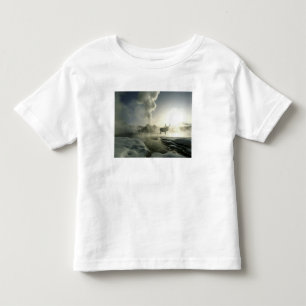 アメリカ ワイオミング イエローストーン国立公園 日の出 トドラーTシャツ