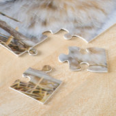 アメリカ、ワイオミング、ボブキャットポートレート ジグソーパズル (側面)