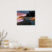 アメリカ、ワシントン州、オリンピックNP。波が重なる ポスター (キッチン)