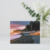 アメリカ、ワシントン州、オリンピックNP。波が重なる ポストカード (スタンド正面)