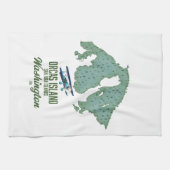 アメリカ ワシントン州 オルカス島の地図 キッチンタオル (横)
