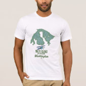 アメリカ ワシントン州 オルカス島の地図 Tシャツ (正面)