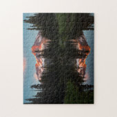 アメリカ、ワシントン州。レイニア山が反射 ジグソーパズル (縦)