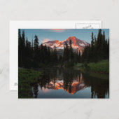 アメリカ、ワシントン州。レイニア山が反射 ポストカード (正面/裏面)