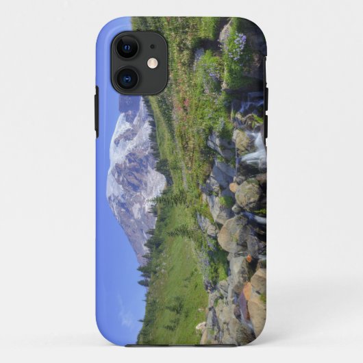 アメリカ、ワシントン州、レイニア山国立公園、レイニア山と2 Case-Mate iPhoneケース (裏面)