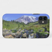 アメリカ、ワシントン州、レイニア山国立公園、レイニア山と2 Case-Mate iPhoneケース (裏面(横))