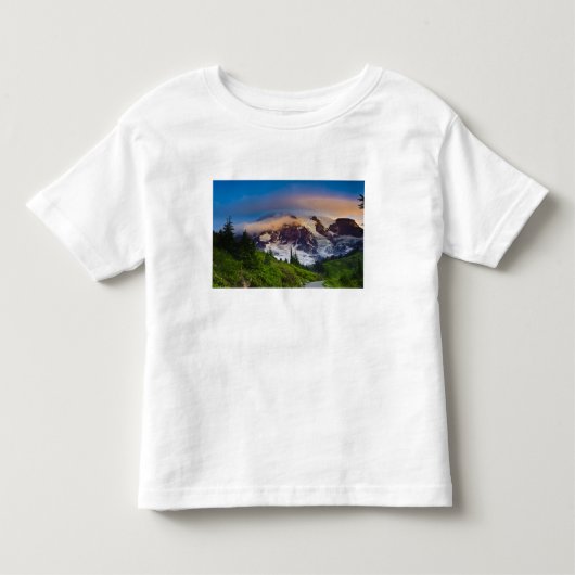 アメリカ, ワシントン州, レーニア山. 朝日 トドラーTシャツ (正面)