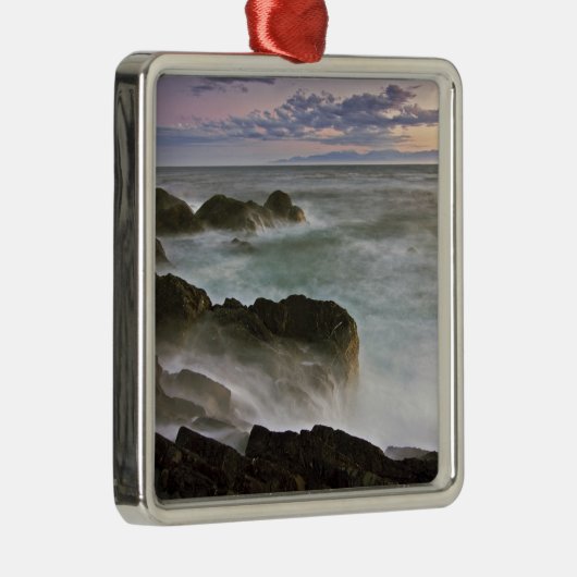 アメリカ、ワシントン、サンフアン諸島 波の衝突 メタルオーナメント (右)