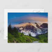 アメリカ、ワシントン、レイニア山。朝日 ポストカード (正面/裏面)