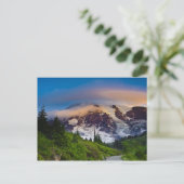 アメリカ、ワシントン、レイニア山。朝日 ポストカード (スタンド正面)