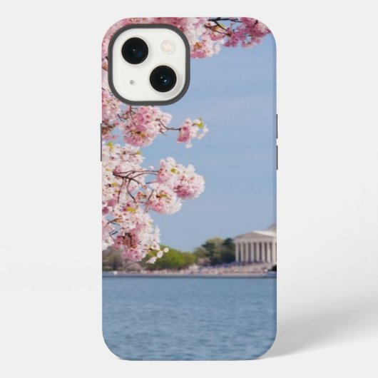 アメリカ、ワシントンD.C.、桜の木 iPhoneケース (裏面)