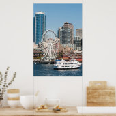 アメリカ、ワ、シアトル。アルゴシーハーバークルーズボート ポスター (キッチン)