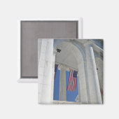 アメリカ、ヴァ、アーリントン。アメリカ国旗つる マグネット (正面/裏面)