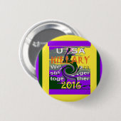 アメリカ ヴィンテージ USA ストロンガー・トゥギャザー アブストラクト アート プリント 缶バッジ (正面&裏面)