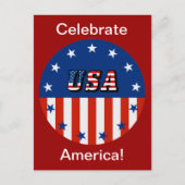 アメリカ - 円形の星とアメリカ国旗, ZSSG ポストカード (正面)