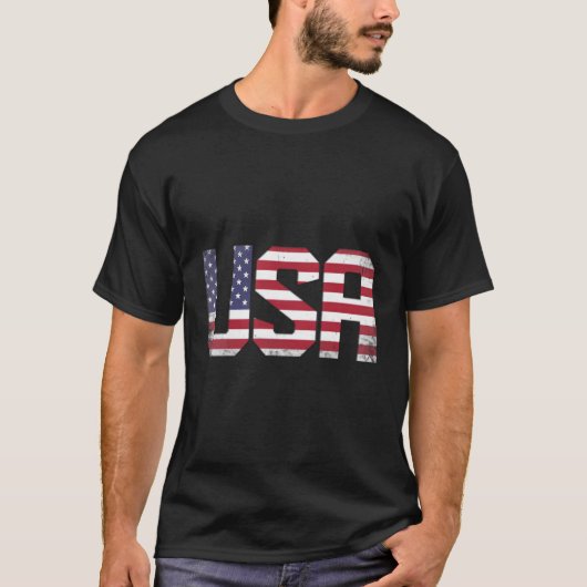 アメリカ 国旗 7月4日 独立記念日 Tシャツ (正面)
