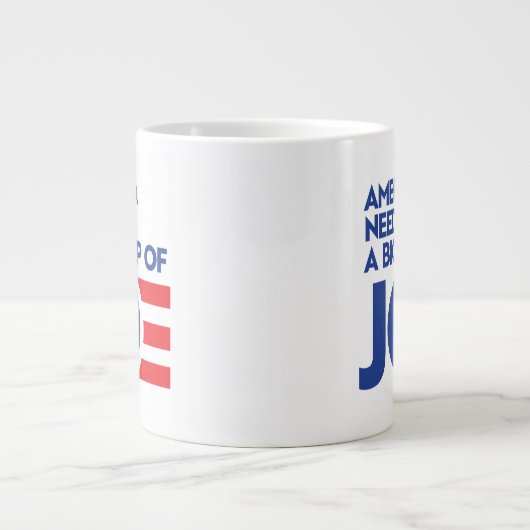 アメリカ、大きなジョー杯が必要 ジャンボコーヒーマグカップ (正面)