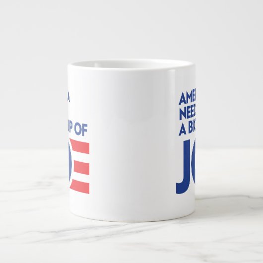 アメリカ、大きなジョー杯が必要 ジャンボコーヒーマグカップ (正面)