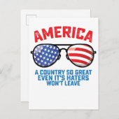 アメリカ 嫌いな人さえも離れられないほど素晴らしい国 インビテーションポストカード (正面/裏面)