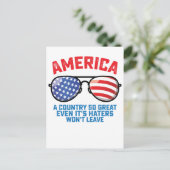 アメリカ 嫌いな人も離れられないほど素晴らしい国 インビテーションポストカード (スタンド正面)