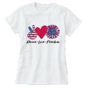 アメリカ。平和。愛。自由。Tシャツ Tシャツ