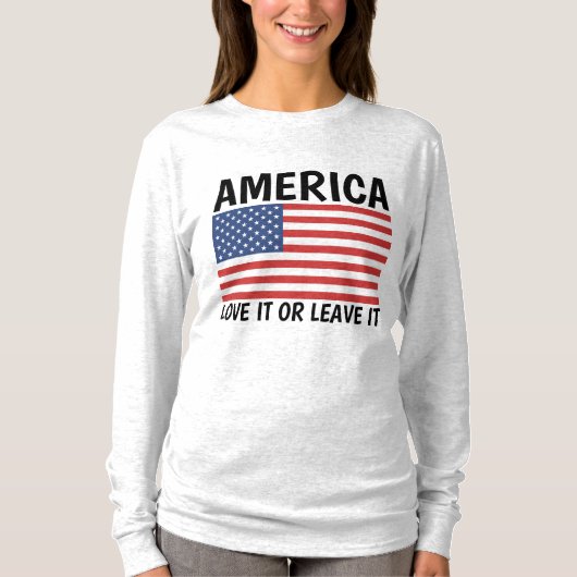 アメリカ 愛してるか出ていけ Tシャツ (正面)