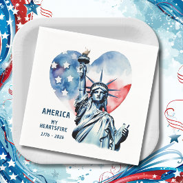 アメリカ 我らのハートの炎 1776-2026 愛国 スタンダードカクテルナプキン