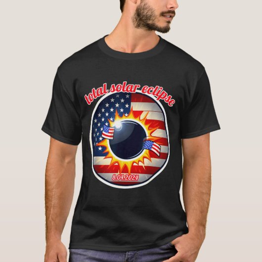 アメリカ 日食 テキサス 4.8.24 皆既日食Amer Tシャツ (正面)