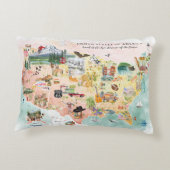 アメリカ | 水彩画風アメリカ地図 アクセントクッション (裏面)