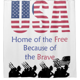 アメリカ – 無料の家は勇者 シャワーカーテン