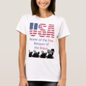 アメリカ – 無料の家は勇者 Tシャツ (正面)