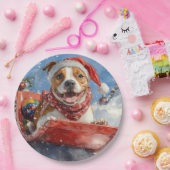 アメリカ(犬)スタッフォードインスレッジクリスマス ペーパープレート (パーティー)