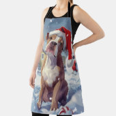 アメリカ(犬)スタッフォードウィンターワンダーランドクリスマス エプロン (インサイチュ)