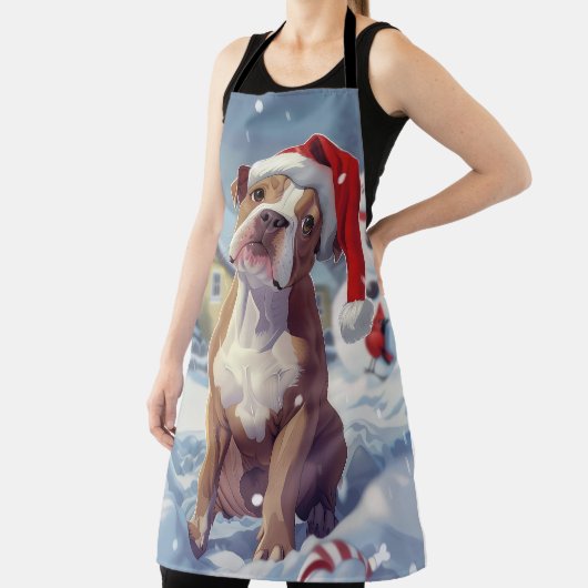 アメリカ（犬）スタッフォードウィンターワンダーランドクリスマス エプロン (インサイチュ)