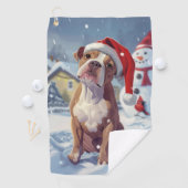 アメリカ(犬)スタッフォードウィンターワンダーランドクリスマス ゴルフタオル (インサイチュ)