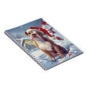 アメリカ（犬）スタッフォードウィンターワンダーランドクリスマス ノートブック (右側)