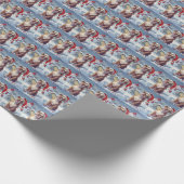 アメリカ(犬)スタッフォードウィンターワンダーランドクリスマス ラッピングペーパー (角)