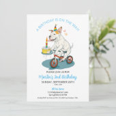 アメリカ(犬)スタッフォードオンバイクケーキ誕生日パーティー 招待状 (スタンド正面)