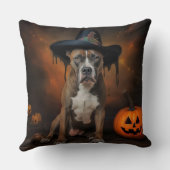アメリカ（犬）スタッフォードカボチャンスハロウィンホラー クッション (裏面)