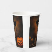 アメリカ（犬）スタッフォードカボチャンスハロウィンホラー 紙コップ (右)
