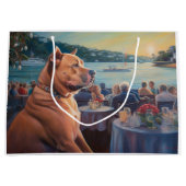 アメリカ（犬）スタッフォードクリスマスクルーズ：ポーソーム ラージペーパーバッグ (正面)