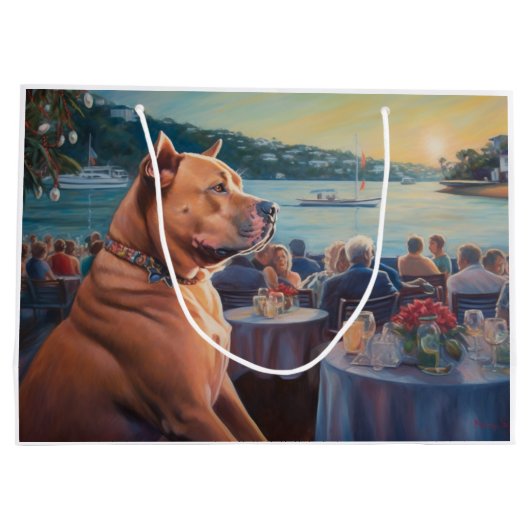 アメリカ（犬）スタッフォードクリスマスクルーズ：ポーソーム ラージペーパーバッグ (裏面)