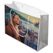 アメリカ（犬）スタッフォードクリスマスクルーズ：ポーソーム ラージペーパーバッグ (裏面アングル)