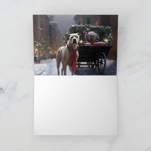 アメリカ（犬）スタッフォードクリスマスフェスティバルシーズン カード (内部)