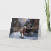 アメリカ（犬）スタッフォードクリスマスフェスティバルシーズン カード (正面)