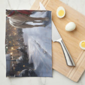 アメリカ（犬）スタッフォードクリスマスフェスティバルシーズン キッチンタオル (四つ折り)